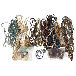 Asstd Beaded Lot Jewelry 4 lb 10.7 oz Semi Precious Gemstones Natural Materials